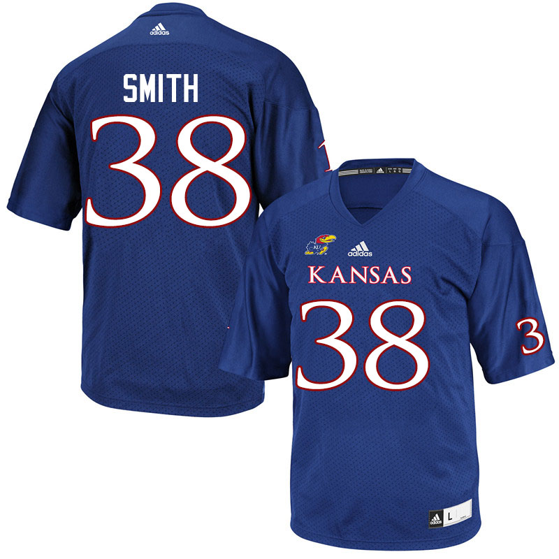 Men #38 Dante Smith Kansas Jayhawks College Football Jerseys Sale-Royal - Click Image to Close